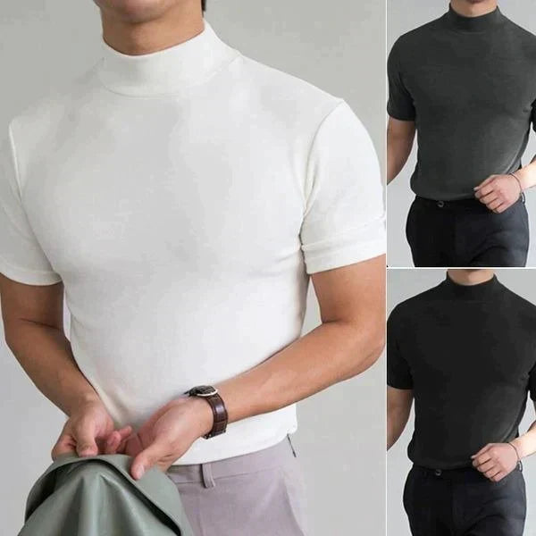 Camisa de cuello alto ajustada para hombre