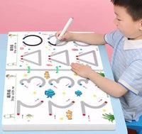 EduKids™ - Libro Para Aprender A Escribir + Borrable, Trazos Puntos