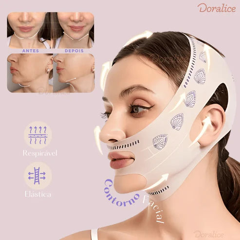 Mascarilla de contorno facial - Suaviza arrugas, papada y moldea el rostro