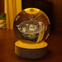 Bola de cristal 3D Planet + Base de iluminación Led