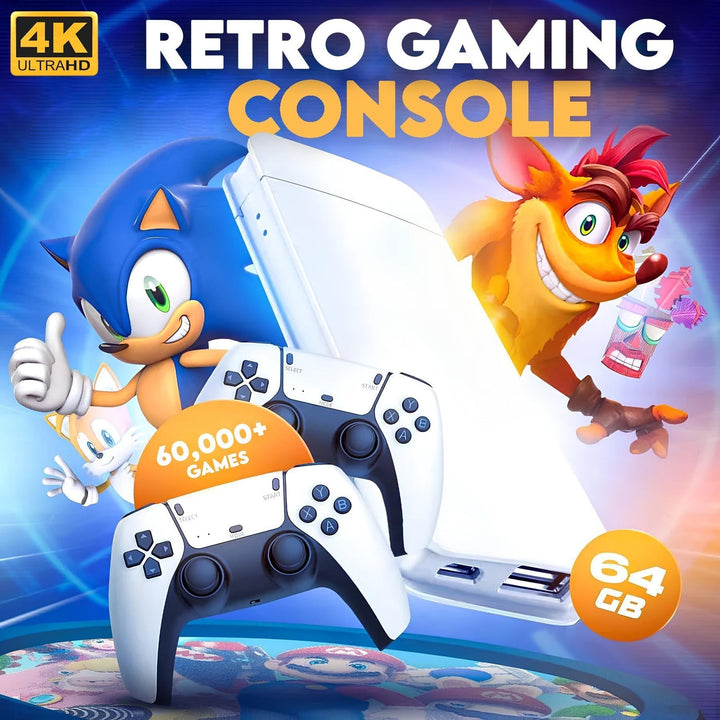 RetroPlay 4K™ - Videojuego con 10.000 Juegos Clásicos + 2 Controles