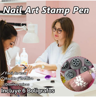 Set de 6 Bolígrafos de Estampado para Uñas – Diseños Fáciles y Creativos