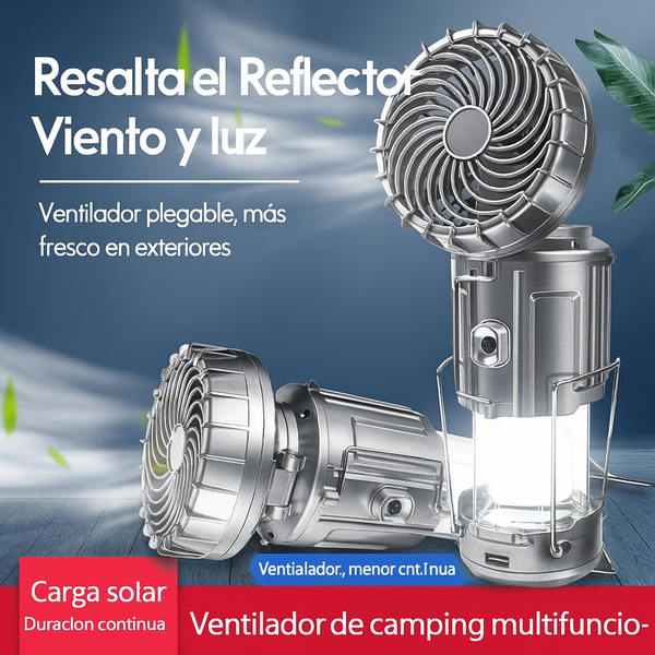 Lampara ventilador solar 5 en 1