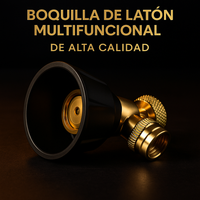 Cabezal de 360°-Ajustable desde Lluvia Suave hasta Largo Alcance