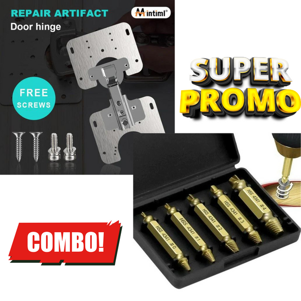 ¡Soluciones para tu Hogar! Kit de Reparación de Bisagras + Kit Extractor de Tornillos