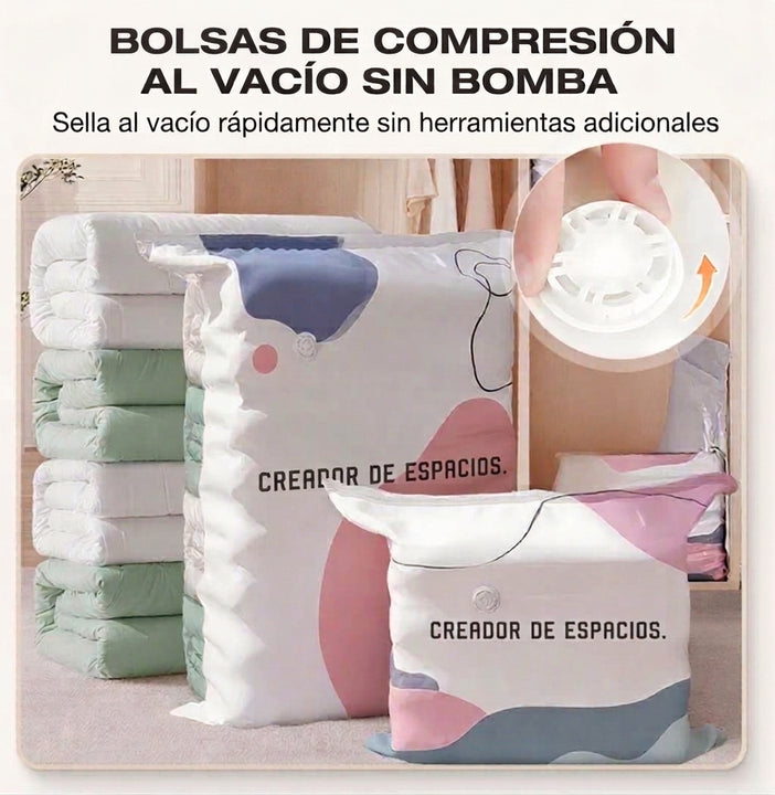 Bolsa de almacenamiento al vacío grande y compresible, no requiere bomba