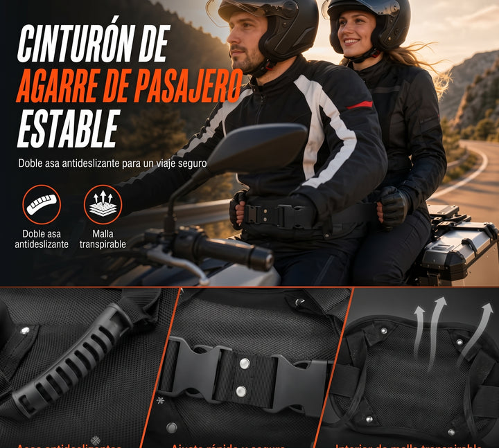 Cinturón de agarre para pasajero de motocicleta