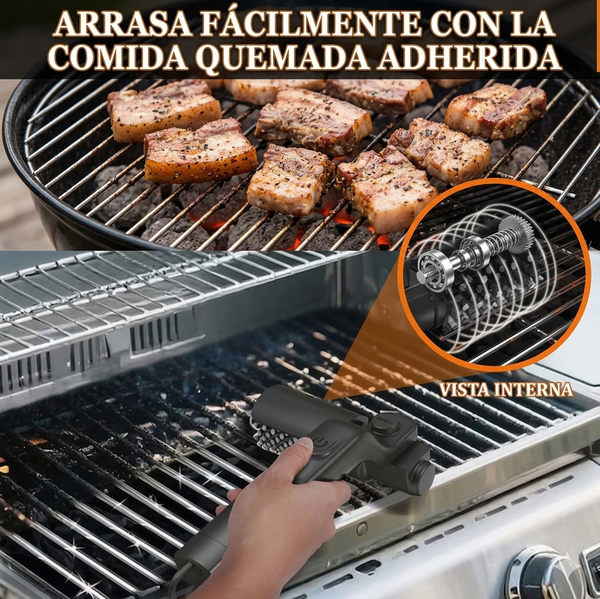 Cepillo limpiador eléctrico inalámbrico para parrillas