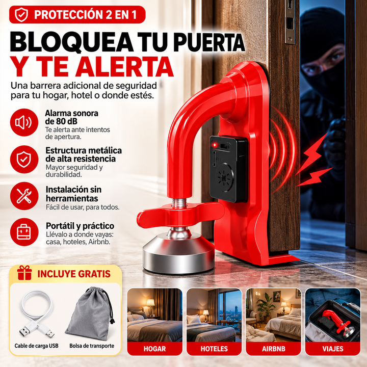 Bloqueador de Puerta con Alarma de Seguridad