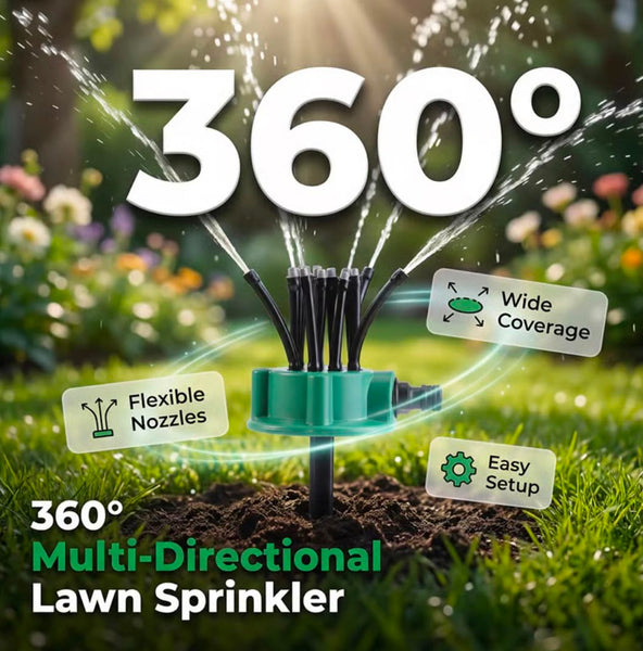 Aspersor de césped multidireccional de 360°