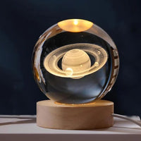 Bola de cristal 3D Planet + Base de iluminación Led