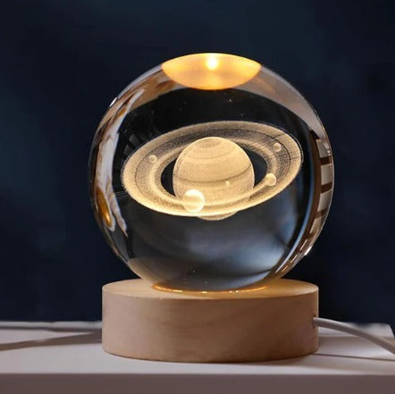 Bola de cristal 3D Planet + Base de iluminación Led
