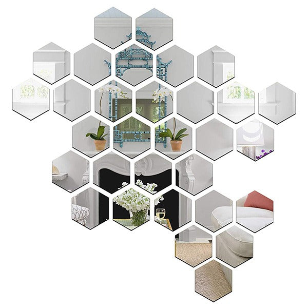 ReflectHex™ - Pegatinas de Espejo Hexagonales Decorativas