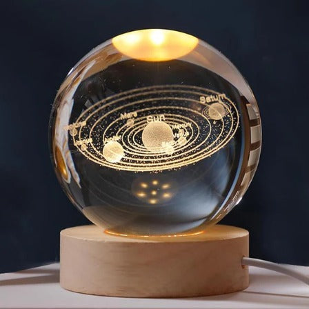 Bola de cristal 3D Planet + Base de iluminación Led