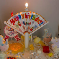 MagicFan™ - Vela de cumpleaños con forma de abanico x 2 unidades