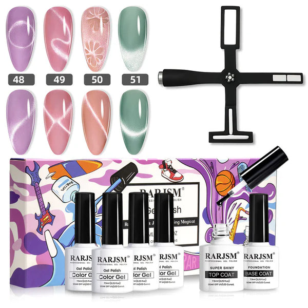Kit de 7 Esmaltes de Uñas en Gel con Efecto Ojo de Gato y Efecto Terciopelo Moonlit Melody